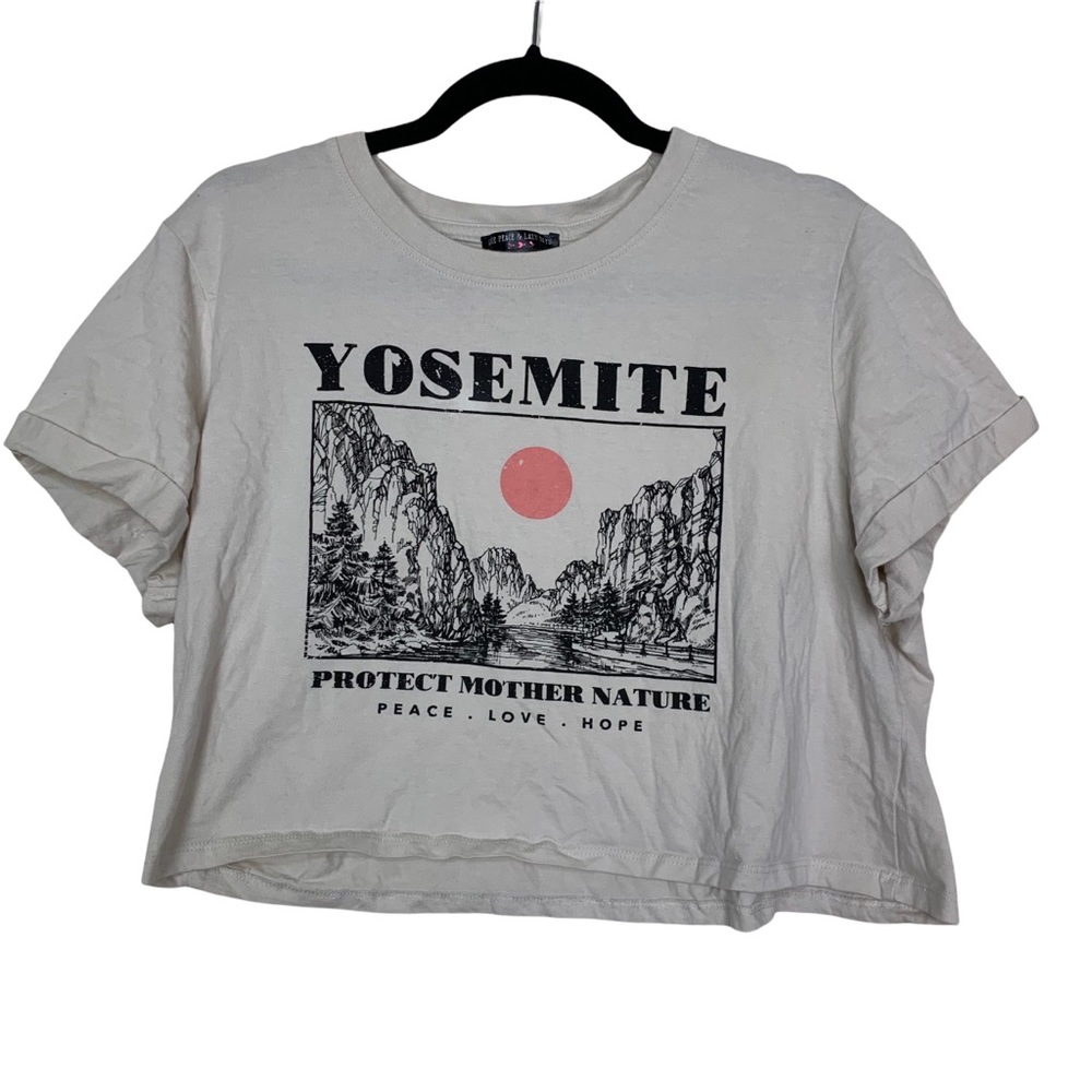 Yosemite Graphic Crop Tee - Pink Sun